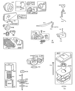 Mufflers, Air Cleaners Diagram and Parts List for 92502-3152-01  Briggs and Stratton Engine